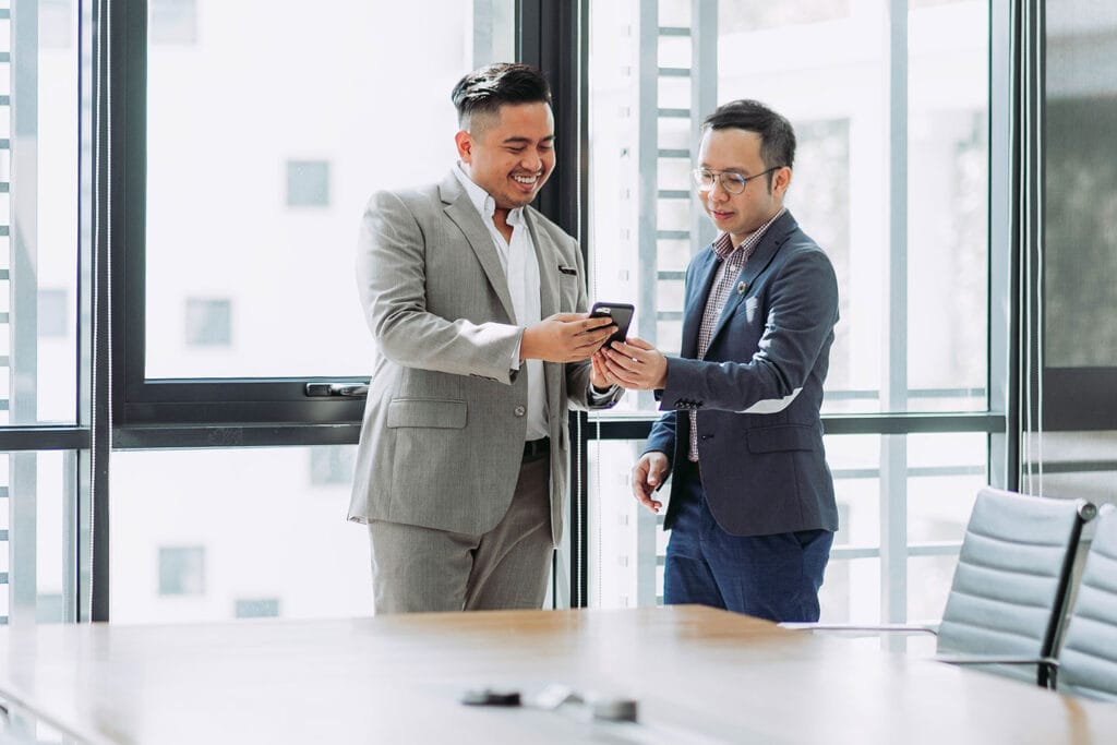 Businessmen in modern office
