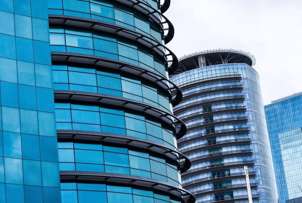 glass office buildings