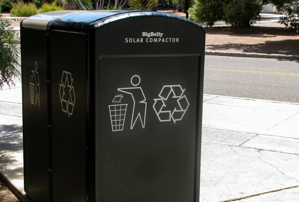 smart bin in the city