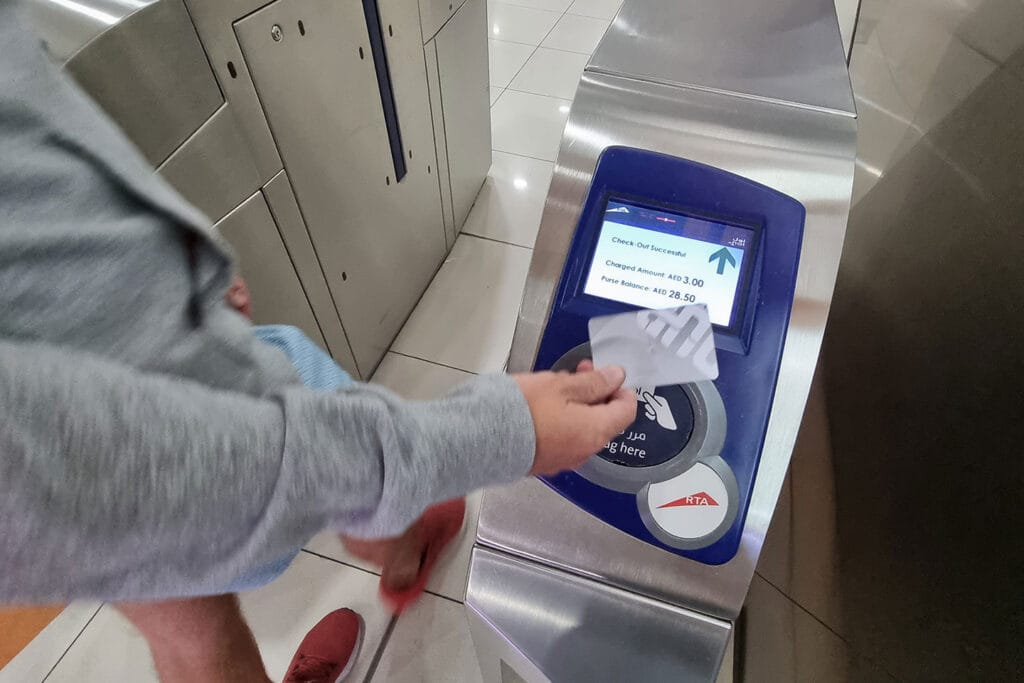 smart gate at the metro in Dubai