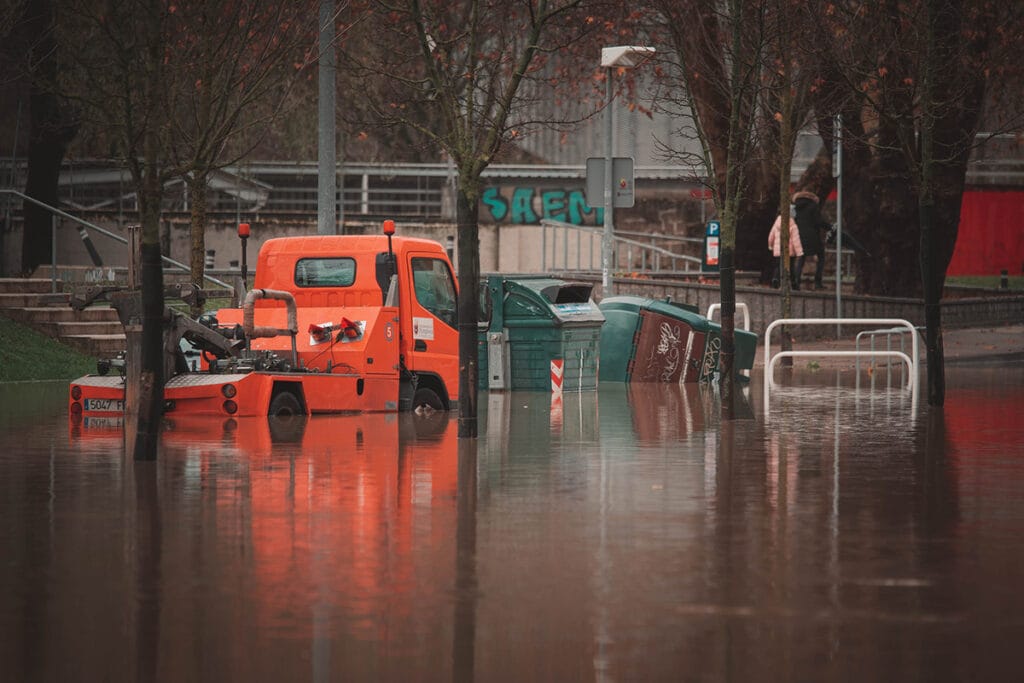 flooded city street