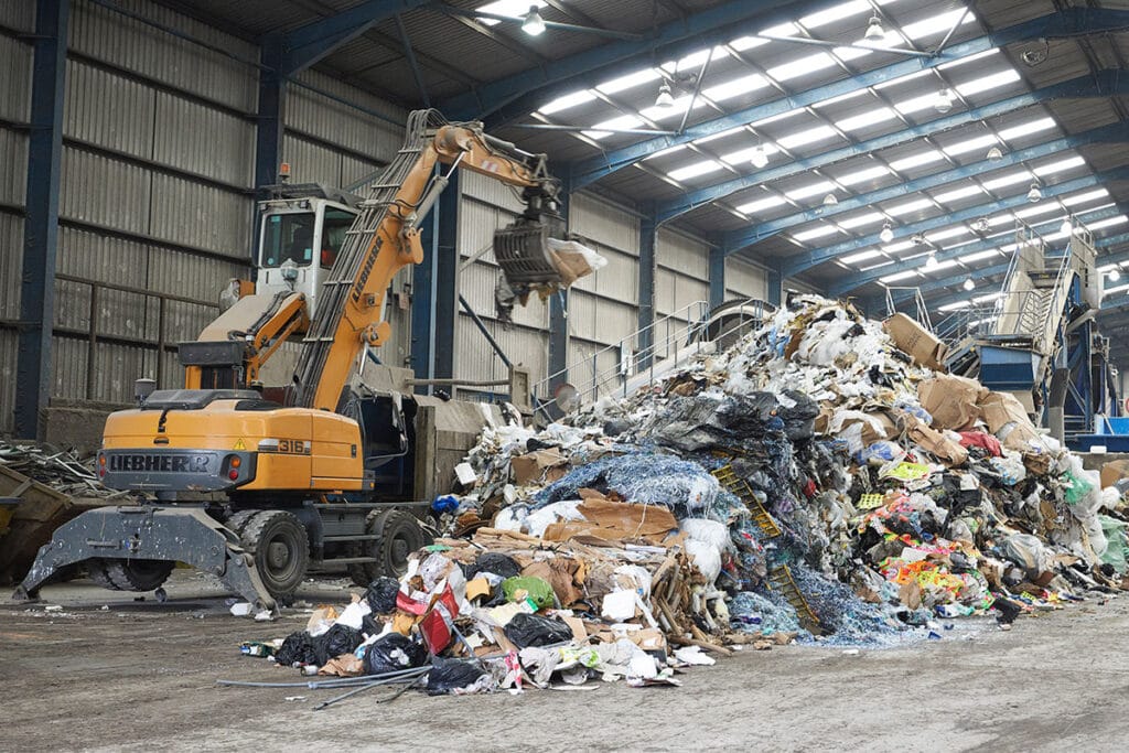 waste segregation in recycling facility